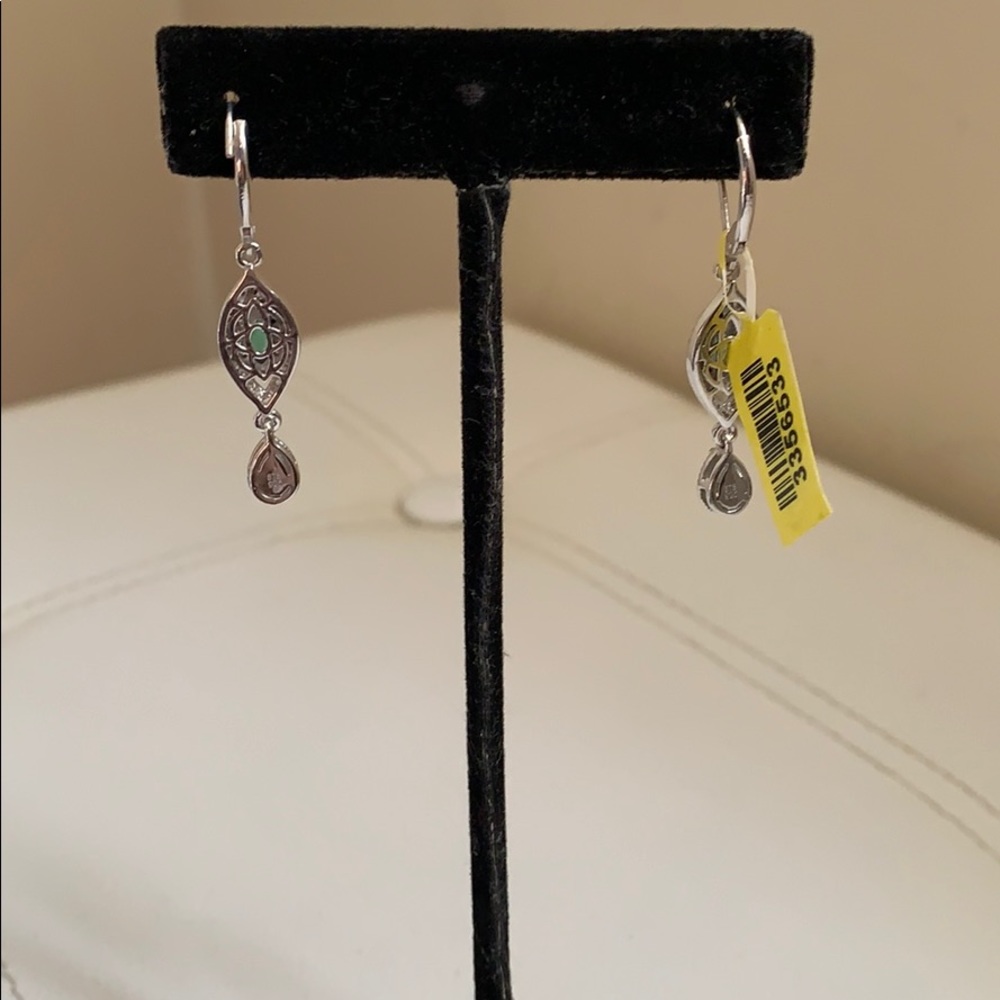 EMERALD EARRINGS, SOKOTO, 1-3/4” L - Picture 2 of 5